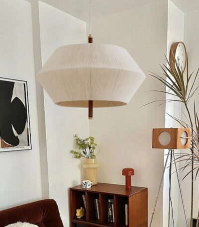 Lustre Rotin Blanc