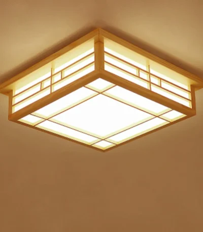 Plafonnier Carré Bois
