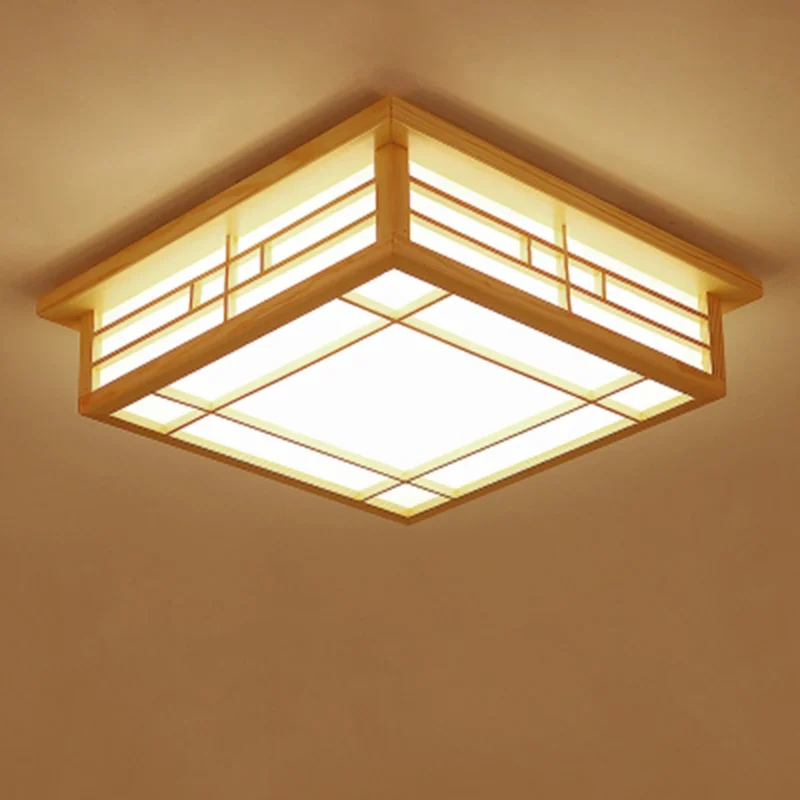 Plafonnier Carré Bois