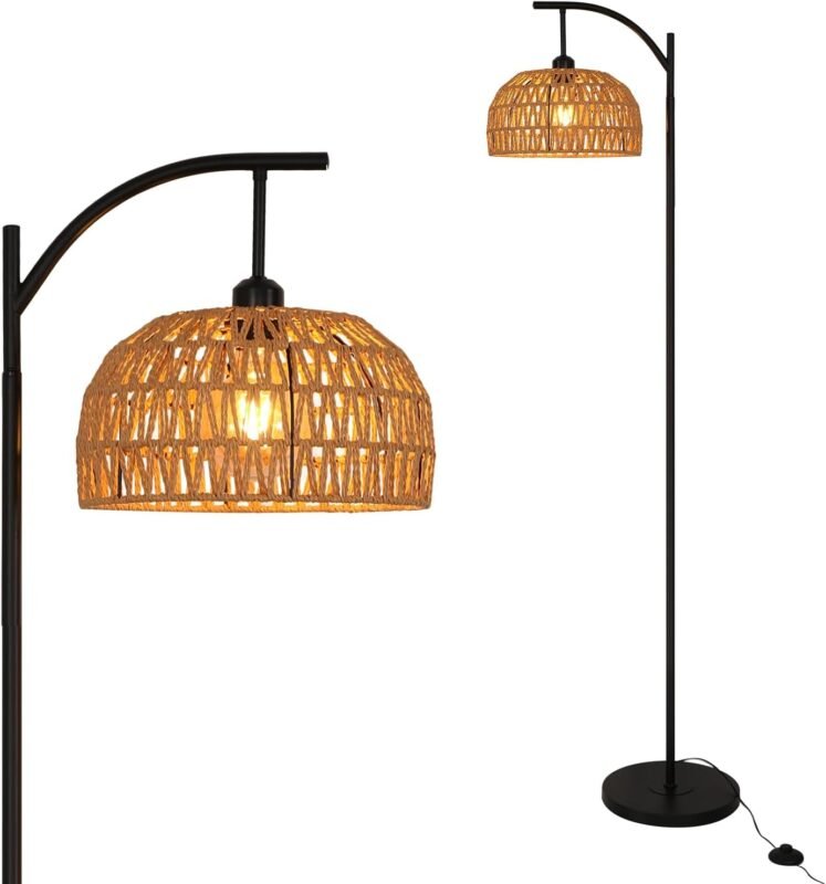 Lampadaire Rotin Sur Pied