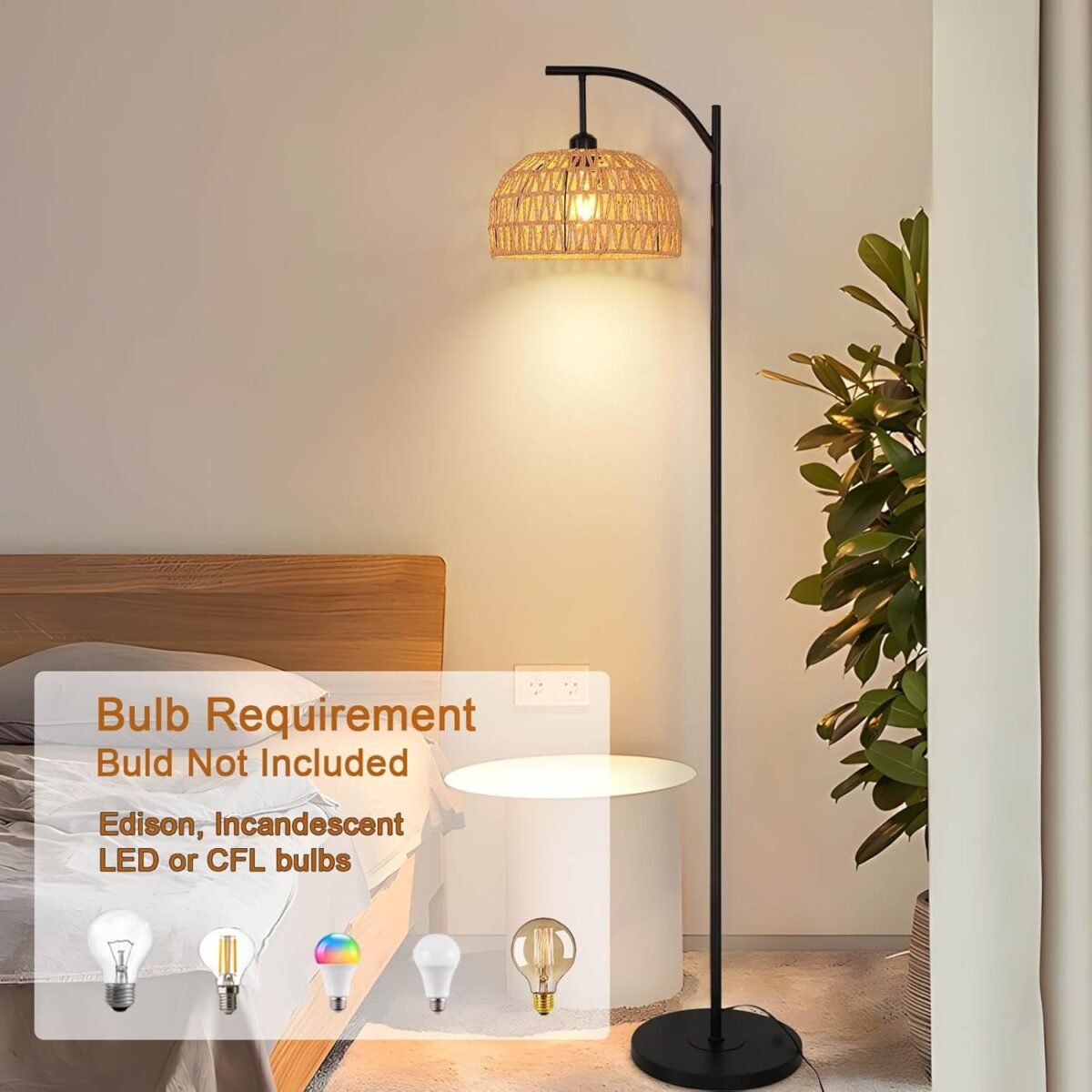 Lampadaire Rotin Sur Pied