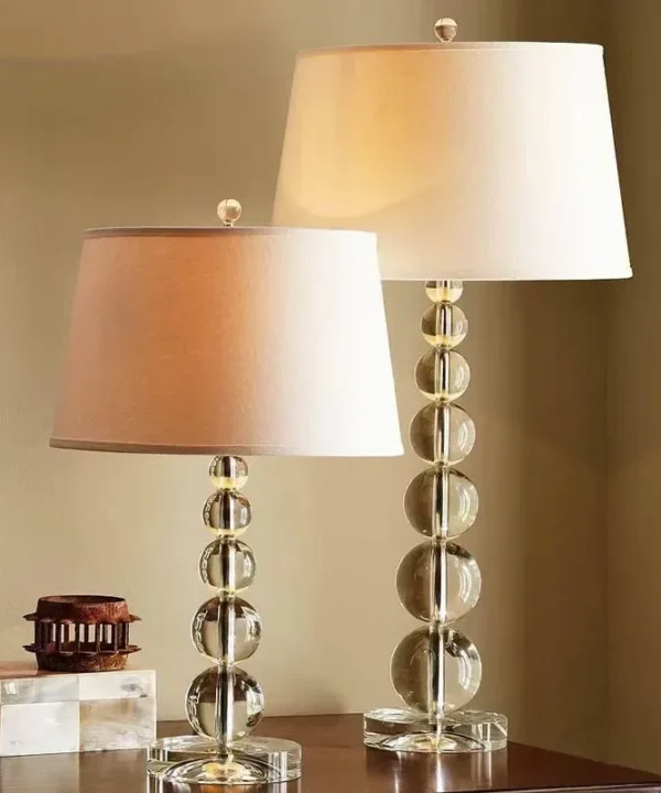 Lampe De Table Pied En Verre