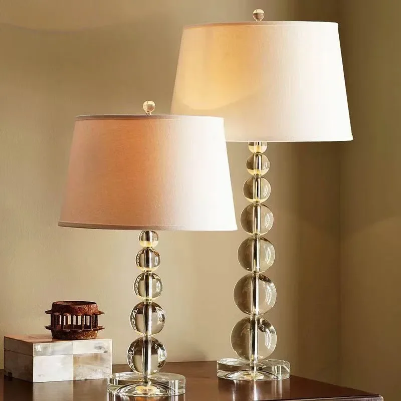 Lampe De Table Pied En Verre